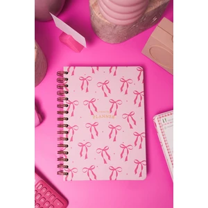Matt Notebook A5 Spiralli Süresiz Planlayıcı Ajanda Motivasyon Sayfalı Pembe Fiyonk