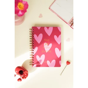 Matt Notebook A5 Spiralli Süresiz Planlayıcı Ajanda Motivasyon Sayfalı Kalpler