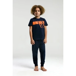 U.s. Polo Assn. US2016 Lacivert Pamuklu Erkek Çocuk Kısa Kollu Pijama Takımı