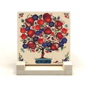 Nar Ağacı Baskılı Taş Masaüstlük 10X10