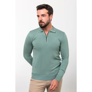 Triko Polo Fermuarlı Yaka