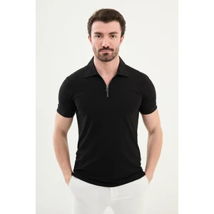 Penye Polo Fermuarlı Yaka