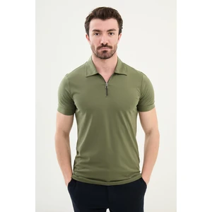 Penye Polo Fermuarlı Yaka