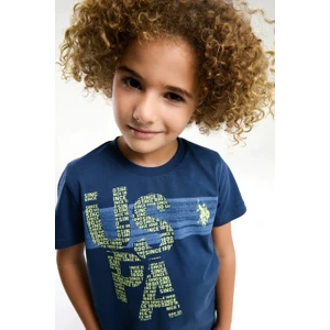 U.s. Polo Assn. US2056 Koyu Indigo Pamuklu Erkek Çocuk Kısa Kollu Bermuda Takım