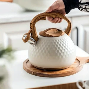 Modern Tasarım Düdüklü Kettle 3l Paslanmaz Çelik Ergonomik Su Isıtıcı Çaydanlık Islıklı