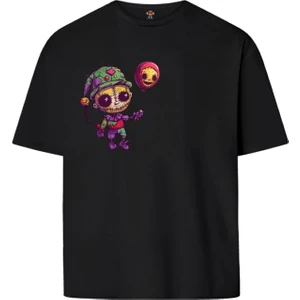 Book OrBook Crochetzombie  Çift Iplik Dokumalı Rahat Kalıp PAMUK T-Shirt