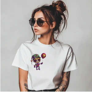 Book OrBook Crochetzombie  Çift Iplik Dokumalı Rahat Kalıp PAMUK T-Shirt