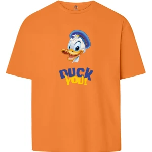 Book OrBook Duckyou  Çift Iplik Dokumalı Rahat Kalıp PAMUK T-Shirt