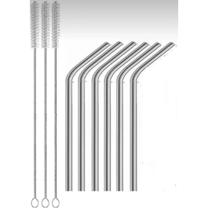 9 Parça Metal Pipet Seti Paslanmaz Çelik Pipet ve Çubuk Pipet Temizleme Fırçası