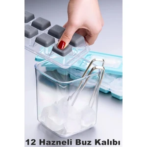 12'li Buz Kalıbı Buzluk Yapışmaz Bas Çıkar Parmak Buz Kalıbı