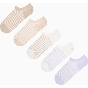 3 Çift Pamuklu Çizgili Desenli Sneaker Çorap