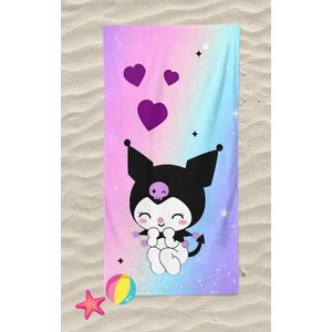 Erays Home Kuromi Desenli Dijital Baskılı Plaj Banyo Havlusu Kız Çocuk Plaj Havlusu Beach Towel