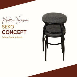 Seko Concept Tabure, 4'lü Tabure, Metal Ayaklı Tabure, Iç Içe Geçebilen Tabure, Dörtlü Tabure (Montajı yapılmıştır)