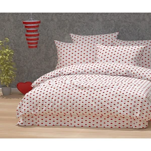 Lila Moon Sunrise Küçük Kalp Desenli Çift Kişilik Pamuklu Nevresim Takımı