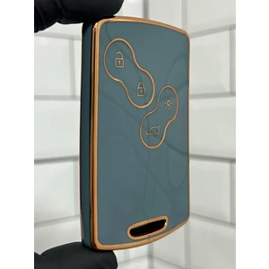 Renault Clio 4 Fluence Megane 3 Smart Nano Anahtar Kılıfı Gri Gold