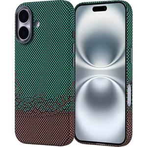 Apple iPhone 16 Kılıf Kablosuz Şarj Özellikli Karbon Fiber Görünümlü Nekst Kapak