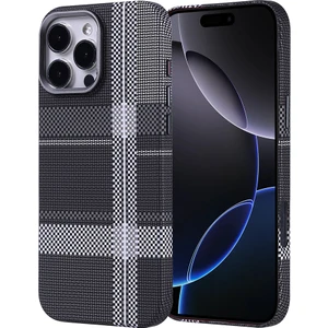 Apple iPhone 16 Pro Kılıf Kablosuz Şarj Özellikli Karbon Fiber Görünümlü Nekst Kapak
