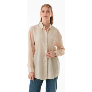 Basic Krep Kumaş Oversize Gömlek