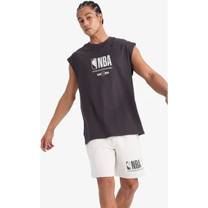 DeFactoFit NBA Wordmark Oversize Geniş Kalıp Bisiklet Yaka Atlet E2750AX25SM