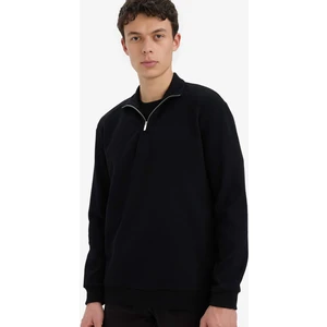 Comfort Fit Dik Yaka Dokulu Yarım Fermuarlı Waffle Sweatshirt D7543AX25SP