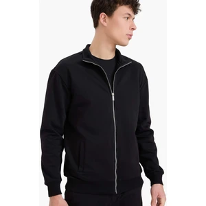 Comfort Regular Fit Rahat Kalıp Dik Yaka Cepli Basic Düz Fermuarlı Sweatshirt A5276AX25SP