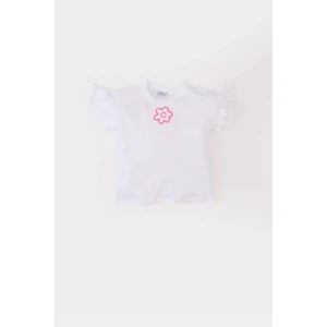 Kız Bebek Bisiklet Yaka Çiçekli Kısa Kollu Tişört Z9212A225SM