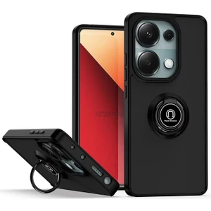 M.TK Moveteck Xiaomi Redmi Note 13 Pro 4g Kılıf Mat Parmak Izi Yapmaz Renkli Tuşlu 360 Yüzüklü Standlı Military Kamera Korumalı Kapak