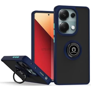 M.TK Moveteck Xiaomi Redmi Note 13 Pro 4g Kılıf Mat Parmak Izi Yapmaz Renkli Tuşlu 360 Yüzüklü Standlı Military Kamera Korumalı Kapak