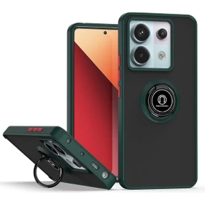 M.TK Moveteck Xiaomi Redmi Note 13 Pro 5g Kılıf Mat Parmak Izi Yapmaz Renkli Tuşlu 360 Yüzüklü Standlı Military Kamera Korumalı Kapak
