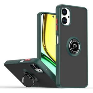 M.TK Moveteck Samsung Galaxy A06 Kılıf Mat Parmak Izi Yapmaz Renkli Tuşlu 360 Yüzüklü Standlı Military Kamera Korumalı Kapak