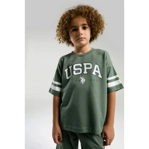 U.s. Polo Assn. US2022 Koyu Yeşil Pamuklu Erkek Çocuk Kısa Kollu Bermuda Takım