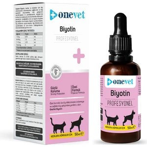 OneVet Biotin Damla 50 ml Kedi ve Köpekler İçin Deri ve Tüy Desteği Vitamin Desteği