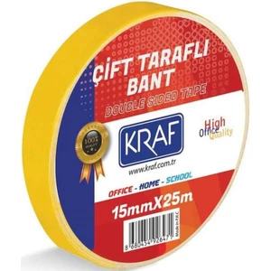 5 Adet 15 mm x 25 Metre Çift Taraflı Bant