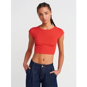 30528 Pamuk Ve Modal Karışımlı Crop Top-Siyah