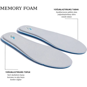 Memory Foam Ortapedik Yastıklı Unisex M800 Model Tabanlık Gri