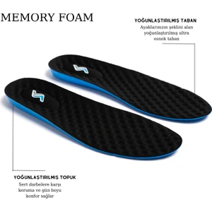 M900 Model Memory Foam Ortapedik Boy Yükseltici Unisex Tabanlık Siyah