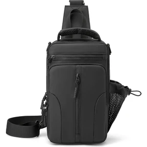 Erkek Fonksiyonel Anti-Su Çapraz Omuz Açık Çok Fonksiyonlu Tek Omuz Çapraz Sırt Çantası (Yurt Dışından)