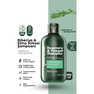 Green Label Biberiye ve Elma Sirkesi Özlü Tuzsuz Parabensiz Sülfatsız Yenileyici Ve Arındırıcı Şampuan 400 ML