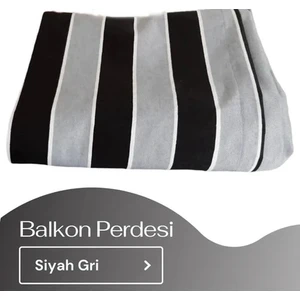 Her Ölçüde Enxboy Seçenekli Bağcıklı Çizgili Balkon Perdesi Balkon Brandası
