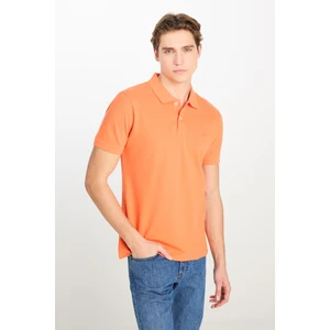 %100 Pamuk Regular Fit Normal Kesim Turuncu Polo Yaka Tişört