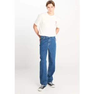 %100 Pamuk Asher Loose Fit Geniş Kesim Geniş Paça Mavi Jean Denim Pantolon