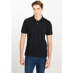 %100 Pamuk Regular Fit Normal Kesim Siyah Polo Yaka Tişört