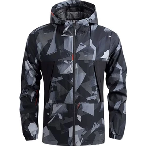 Ghassy Co. Erkek Su ve Rüzgar Geçirmez Göğüs Fermuar Gizli Cep Spor Yağmurluk