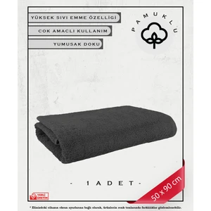 Koza Vitrin %100 Pamuk 2'li Antrasit Yüz ve Fitness Havlu Seti-50X90 cm -Hassas Ciltler İçin Özel  