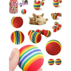 Tüylü Tezgah Kedi Oyun Topu Köpek Oyun Topu Eğlenceli Renkli Kedi Köpek Oyun Topu Çiğneme Topu 4 Adet