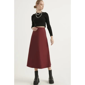 Kadın Deri Mevlana Bordo Etek