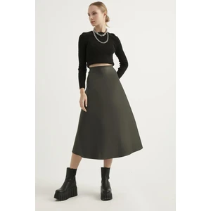 Kadın Deri Mevlana Haki Etek