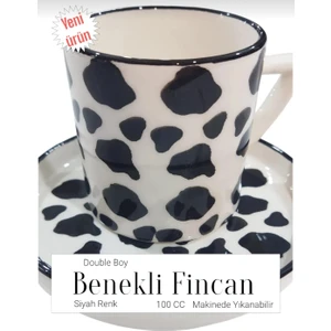 Ganita Home Kahve Fincanı Siyah Benekli   Tek Kişilik Double Boy 100 ml