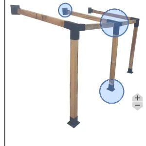 Bahçe Teras Ev Kapı Gölgelik Carport Pergola Çardak 8 x 8 cm  Duvar Montaj Aparatı Seti Demir Bağlantı Çadır Tente Kamelya Garaji