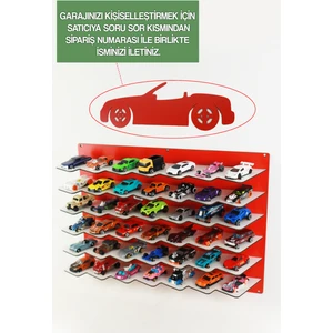 42 Araçlık Ahşap Duvar Rafı ( Hotweels ve Matchbox )